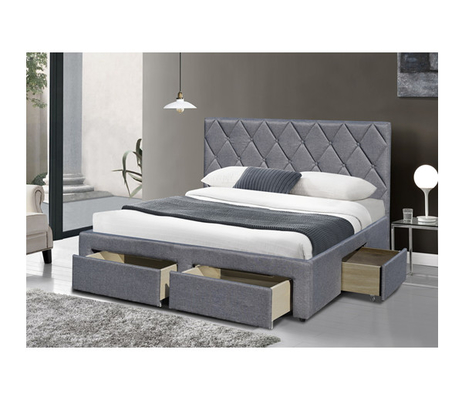 चार भंडारण दराज के साथ OEM राजा आकार Tufted भंडारण बिस्तर मखमली कपड़ा