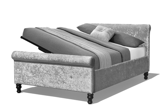 असबाबवाला फ्रेंच बेपहियों की गाड़ी Tufted भंडारण बिस्तर गैस लिफ्ट 150cm X 200cm बिस्तर आकार: